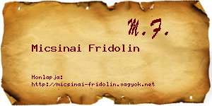 Micsinai Fridolin névjegykártya