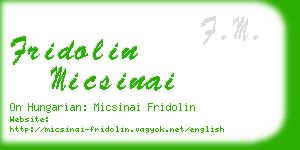 fridolin micsinai business card